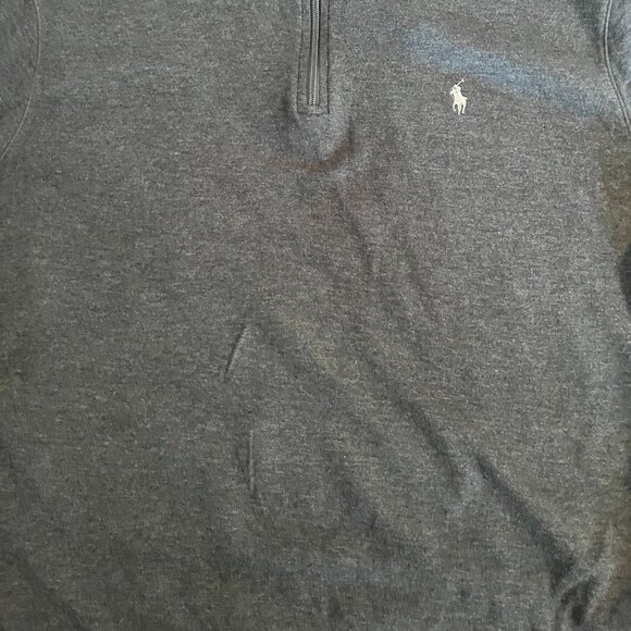 POLO RALPH LAUREN GREY 1/4 ZIP SWEATER PULLOVER XXL TOP SWEATSHIRT - Picture 4 of 7